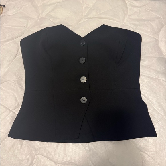 Dynamite Strapless Black Peplum Top - Picture 2 of 5